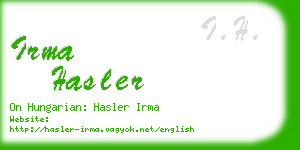 irma hasler business card